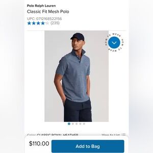 Men’s classic fit polo, Ralph Lauren golf shirt